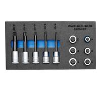 Gedore Jeu d'embouts de vissage 1/2"" en module d'outils mousse bicolore CT 1/3 - 1500 CT1-INX 19 LK