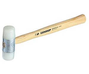 GEDORE Maillet en nylon avec manche en bois, Maillet en cuir, Ø 32 mm, Marteau avec manche en frêne, Outil, Forgé, 225 E-32