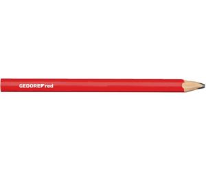 Gedore RED 3301432 Crayon artisan L. 175mm ovale rouge 12pcs. Crayon de chantier
