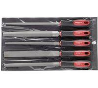 GEDORE Jeu de limes RED 3301597 - 3 pans, 4 pans, plat, rond, semi-ronde, 310 mm, 5 pièces, rouge