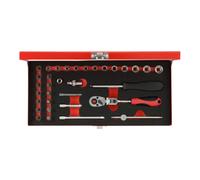 Juego de llaves de vaso 1/4", AN 4-13 mm, 33 piezas