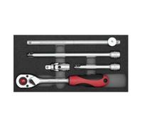 GEDORE Juego de llaves de vaso 1/2", en módulo CT 2/6, 5 piezas