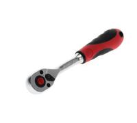 Gedore Red Gedore red Cliquet à levier avec poignée ergonomique 2K, déclenchement par bouton-poussoir, denture fine à 72 dents, 1/4 pouce, tube en acier, rouge/noir Quantité:1