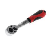 Gedore Red Gedore red Cliquet à levier coudé avec poignée ergonomique 2K, déclenchement par bouton-poussoir, grossièrement denté avec 36 dents, 1/4 pouce, tube en acier, rouge/noir Quantité:1