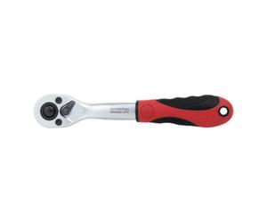 Gedore Red Gedore red Cliquet à levier coudé avec poignée ergonomique 2K, déclenchement par bouton-poussoir, grossièrement denté avec 36 dents, 1/4 pouce, tube en acier, rouge/noir Quantité:1