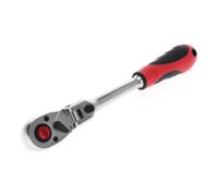 Gedore Red Gedore red Cliquet à tête articulée avec poignée ergonomique 2K, déclenchement par bouton-poussoir, denture fine 72 dents, 1/2 pouce, tube en acier, rouge/noir Quantité:1