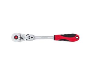 Gedore Red Gedore red Cliquet à tête articulée avec poignée ergonomique 2K, déclenchement par bouton-poussoir, denture fine 72 dents, 1/2 pouce, tube en acier, rouge/noir Quantité:1