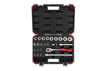 Gedore Red Gedore red Coffret de clés à douille, 24 pièces, avec cliquet réversible, cliquet, clés à douille et jeu de embouts, 1/2" Quantité:1