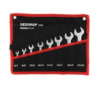 Gedore Red Gedore red Jeu de clés plates doubles, 8 pièces, SW 6-22 mm, métrique, court, set de clés avec sacoche roulante, R05126008 Quantité:1
