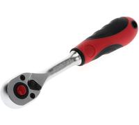 Gedore Red Gedore red Cliquet à levier avec poignée ergonomique 2K, déclenchement par bouton-poussoir, denture fine à 72 dents, 1/4 pouce, tube en acier, rouge/noir Quantité:1