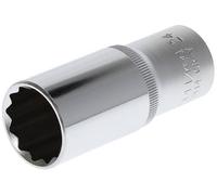 GEDORE red Douille longue, Entraînement 1/2" 12,5 mm, 12 pans, Diamètre 24 mm, Outil, R61102414, Acier chromé