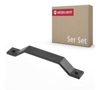 Gedotec Archibald Lot de 5 poignées de meuble en métal - Noir mat avec matériel de fixation - BA : 160 mm - Poignées de porte pour armoires de cuisine