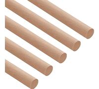 Gedotec Baguette Ronde en Hêtre Lisse | 6 x 1000 mm | 5 Pièces | Baguettes en bois de hêtre pour le bricolage | Baguette ronde en bois massif | Baguettes de bricolage pour les bâtons de construction