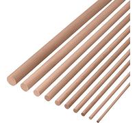Gedotec Baguette ronde en hêtre lisse | Baguettes de bricolage Ø 25 x 1000 mm | 5 pièces | Bâtons de bois ronde pour bricolage