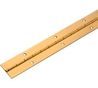 Gedotec Band de piano à visser | Bande de porte roulée | Charnière de porte en acier laitonné | Bande à visser 1 750 x 32 mm | STABILO | Charnière de meuble percée | 1 pièce - Charnière à tige