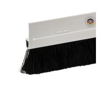 Gedotec Bas de Porte Coupe-Froid comme Protection Contre Le Froid et Les Insectes | 1 pièce - Joint à Brosse | Longueur : 1 m | Joint à Garniture Dense Aluminium Noir | à Visser
