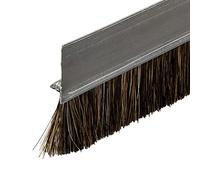 Gedotec Bas Porte Isolation Brosse | Tôle - Acier Longueur 1000 mm | 1 Pièce | Gris | Bande/Rail en Aluminium avec Brosse pour Porte d'Entrée, Seuil | Joint d'Isolation Etanche Thermique et Acoustique
