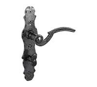 Gedotec Bath - long plate Garniture de béquille en fer forgé noir | 1 pièce Ferrure de porte Antique Poignée de porte | BERN | Garniture de béquille pour portes intérieures | WC 78 mm Toilette