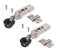 Gedotec Blum 75T4100 Lot de 2 charnières d'angle pour portes en verre | Blum 75T4100 avec fermeture automatique | Charnière de meuble avec plaque de montage | 2 charnières à 94° pour vitrines en verre