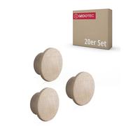 Gedotec Bouchons de Trous en Bois pour Trou borgne Ø 10 mm | Bois Massif érable Naturel | Ø Total 15 mm | Bouchons Ronds à enfoncer | 20 pièces - Bouchons d'extrémité pour Meubles & Trous de vis