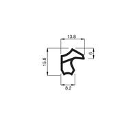 Gedotec Boudin de porte pour porte de pièce M 2246 | 1 rouleau - Cadre de porte en PVC | Longueur : 5 m | Largeur pliage : 12 mm | Fer métallique blanc | Pour sceller les portes | Caoutchouc de porte
