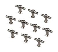 Gedotec Bouton pour Meuble Moderne, Tiroir, Armoire, Commode, Placard de Cuisine et Chambre - GR10100 - Poignée à Visser Decoration Interieur - Hauteur 40 mm - Acier Inox Mat Brossé - 10 Pièces