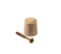 Gedotec Butée de porte en caoutchouc avec matériel de fixation | 1 butoir de porte en plastique de qualité supérieure - Beige | Butoir de porte à coller + vis | Butoir de porte petit pour portes de