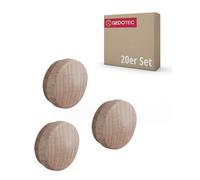 Gedotec Cache-Perforations Universel Cache-Perforations en Bois pour Trou borgne Ø 15 mm | Bois Massif hêtre Naturel | Ø Total 17 mm | Cache-Perforations Ronds à enfoncer