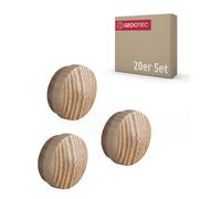 Gedotec Cache-Perforations Universel Cache-Perforations en Bois pour Trou borgne Ø 15 mm | Pin Massif Naturel | Ø Total 17 mm | Cache-Perforations Ronds à enfoncer