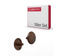 Gedotec Lot de 50 capuchons de vis ronds - Capuchons de vis pour trou de tête PZ2 - H1115 - Diamètre : 12 x 2,5 mm - Bouchons de fermeture en plastique marron fauve - Embouts pour trous de perçage