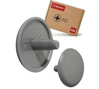 Gedotec Cache-vis pour Meubles Gris |Cache-vis en Plastique Rond | H1123 | Bouchon pour Trou de tête PZ2 | Ø 12 x 2,5 mm | 50 pièces