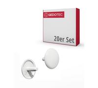 GEDOTEC Capuchons Ronds pour Meubles | H1115 | Couvercles Ø 12 x 2,5 mm | 20 Pièces - Bouchons à vis pour perçage de tête PZ2 | Plastique Blanc | Embouts pour Trous de Forage et Meubles en Bois