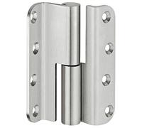 Gedotec charnière à charnière pour porte battante Startec H3052 pour portes renforcées | Stop: DIN à gauche | Charnière de porte en acier inoxydable mat | Capacité jusqu'à 60 kg | 1 pièce