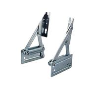 Gedotec Charnière Banc d'angle Coffre | 1 Paire - Ferrures de Coffre avec Ressort (Gauche + Droite) | Acier Galvanisé | Support Rabattable Panneaux d'assise en Bois | Poids du Panneau jusqu'à 8 kg