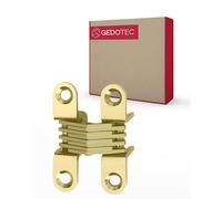 Gedotec Charnière de meuble en acier | 1 pièce | Charnière pour meubles | BONSAI | Laiton doré | 42,4 x 10 mm | Épaisseur du bois : 14-16 mm | Charge maximale : 8 kg par paire | Design moderne