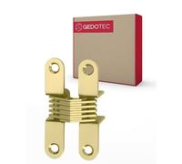 Gedotec Charnière de meuble en acier | 1 pièce | Charnière pour meubles | BONSAI | Laiton doré | 64,8 x 13 mm | Épaisseur du bois : 19-21 mm | Charge maximale 8 kg par paire | Design moderne