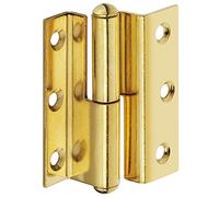 Gedotec Charnière de meuble en laiton - Charnière à visser longueur 50 mm - Coude D 7,5 mm - Butée gauche - Moderne - Métal - Revêtement laiton poli - 1 pièce