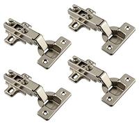 Gedotec Charnière de Meuble | METALLA | Coude 0 mm | 4 Pièces - Charnière de porte avec fermeture automatique | Paumelle à boîtier 110° Butée d'angle | Charnière à boîtier avec plaque de montage