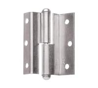 Gedotec Charnière de porte de chambre coudée Paumelle de porte en métal Charnière de meuble pour portes - H1919 | Coude D 7,5 mm | Longueur 50 mm | Acier nickelé mat | DIN droite