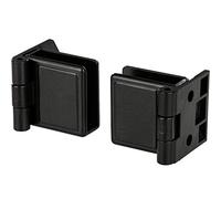 Gedotec Charnière de porte en verre Butée intérieure de meuble sans perçage pour mounting verre & bois - H5250 | Métal noir mat