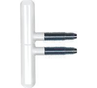 Gedotec Charniere de Porte et Meuble - Pour Porte en Bois et Métal de Meuble, Portail, Volet, Fenêtre - Type SFS avec Tige à Visser de 40 mm - Charge 28 kg - Acier Blanc Mat - 1 Pièce