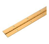 Gedotec Charnière Meuble Piano à Vis - Meuble de Cuisine, Volet, Piano, Placard, Armoire, Coffre, Porte, Cercueil - Usage Polyvalent - Acier Couleur Laiton - 20 x 400 mm - Entraxe : 15 mm - 1 Pièce