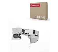 Gedotec Charniere Meuble Rabattable Caravane - CH 600 - Ressort Automatique - Charnière Ajustable de Meuble de Cuisine, Placard, Table Pliante, Plateau - Hauteur 340 mm - Acier Nickelé - 10 Pièces