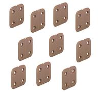 Gedotec Charniere Plastique Porte Meuble - Polypropylène - Porte, Couvercle de Coffre de Rangement, Bateau, Caravane - 4 Trous de Vis - 40x40mm - Entraxe 22 mm - Epaisseur: 2,5 mm - Brun - 10 Pièces