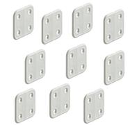 Gedotec Charniere Plastique Porte Meuble - Polypropylène - Porte, Couvercle de Coffre de Rangement, Bateau, Caravane - 4 Trous de Vis - 40x40mm - Entraxe 22 mm - Epaisseur: 2,5 mm - Blanc -10 Pièces