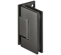 Gedotec Charniere Porte Cabine Douche Verre - capacité charge max. 45kg - Charniere Laiton Ferrure de Porte de Douche Salle de Bain - Plaque à Visser de 90 x 50 mm - Noir - 1 Pièce
