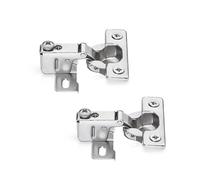 Gedotec Charnière Porte Placard Meuble | à partir d'une épaisseur de porte de 12 mm | 2 Pièces - Charnière d'armoire 95 | Acier Nickelé | Charnière à bras court à visser | Paumelle d'Angle