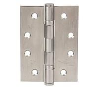 Gedotec Charnière Porte Placard Meuble | Épaisseur des lobes: 2,5 mm | 1 pièce de bande de rénovation 102 x 76 mm avec vis | Acier Inoxydable Mat | Capacité charge 80 kg