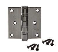 Gedotec Charnière Porte Placard Meuble | Épaisseur des lobes: 3 mm | 1 Pièce - 76 x 76 mm avec vis | Acier Inoxydable Mat | Charnière à visser pour chambres et portes bois | Capacité charge 80 kg