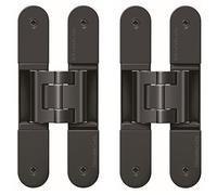Gedotec Charnière Porte Placard Meuble | Simonswerk Tectus TE 340 RAL 9005 | 2 Pièces - paumelles cachées | Noir Profond | Charnière réglable en 3D | Capacité de charge jusqu'à 80 kg